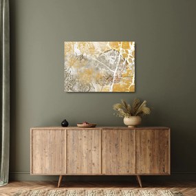 Obraz na szkle - Ściana w stylu vintage z kwiatami (70x50 cm)