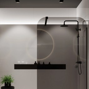 Ścianka prysznicowa WALK IN FIX grafitowa 8 mm MOLIS Grafit Square MASSI I Różne rozmiary : Kolor profili kabiny - złoty, Szerokość ścianki - 100 cm, Typ montażu - WALK in FIX (Do ściany)