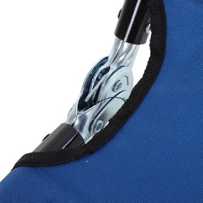 Outsunny Leżak Ogrodowy Niebieski Stalowy Regulowane Oparcie Komfort na Balkonie i Kempingu 188x56x28cm | Aosom PL