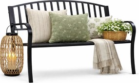 Czarna ławka ogrodowa z okuciem pionowym D1-A07