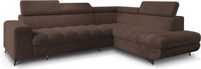 Masseno Narożnik MORIVA z funkcją spania i pojemnikiem na pościel Narozniki L, Rozkładana sofa - Brązowy, QUELLE 25