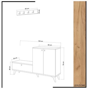 Zestaw do przedpokoju Evva White and Oak