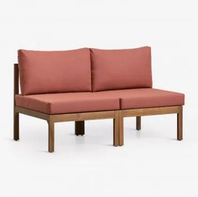 Sofa Modułowy 2-częściowy Z Drewna Akacjowego Branson Terakota – Brąz Akacjowy - Sklum