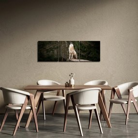 Obraz - Wycie wilka (z zegarem) (90x30 cm)