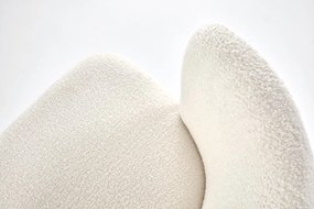 Kremowe krzesło do jadalni K518 z tkaniny bouclé