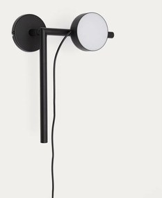 Czarny metalowy kinkiet LED ze ściemniaczem do kontaktu Orey – Kave Home