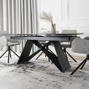 Stół Rozkładany Prostokątny VICTOR 160-240 cm Ceramiczny Czarny do Jadalni Loft