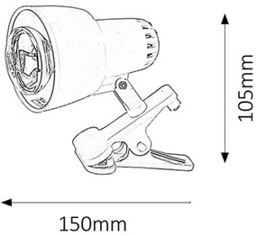 Rabalux 4357 Clip lampa stołowa, czarny