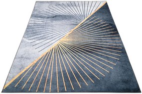 Szary dywan glamour ze złotym wzorem W5-M20