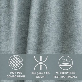 Jasnoniebieski rozkładany/ze schowkiem narożnik z tkaniny szenilowej (lewostronny/z szezlongiem) Velto – Maison de Rêve