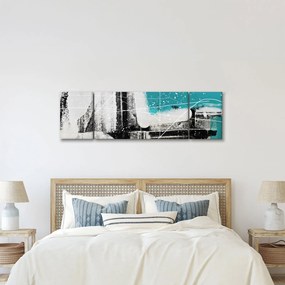 Obraz - Turkusowa abstrakcja (170x50 cm)