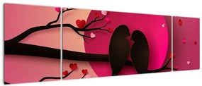 Obraz - Zakochane ptaki (170x50 cm)