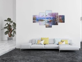 Obraz - Idzie jesień, obraz olejny (125x70 cm)
