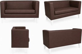 Sofa Monaco : Kolor nogi - Biała, Kolor tkaniny - EKO-SKÓRA - 3D, Typ tkaniny - Eko-skóra , Wysokość nogi - 20 cm