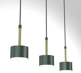 Lampa wisząca ARENA GREEN/GOLD 3xGX53, potrójna, na listwie zielona, złota