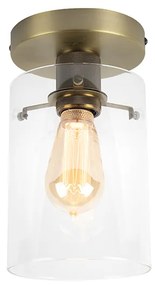 Nowoczesna lampa sufitowa brązowa ze szkłem - Dome Nowoczesny Oswietlenie wewnetrzne
