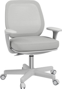Vinsetto Fotel biurowy, ergonomiczny fotel biurkowy z funkcją obrotu, regulowany 55 x 48 x 82,5-94,5 cm, szary