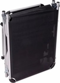 Leżak ogrodowy – składany, z dachem, czarny, 187cm