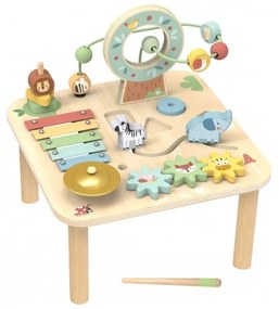 Woopie green drewniany stolik edukacyjny muzyczny labirynt sensoryczny 5w1