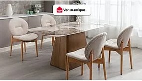 Zestaw 2 krzeseł z tkaniny i drewna kauczukowego - Beżowy - ISADIO