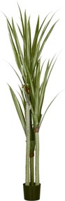 HOMCOM Sztuczna yucca duża 190 cm, roślina sztuczna z plastiku w donicy, 17 x 17 x 190 cm Szmaragdowy | Aosom PL