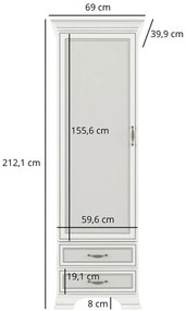 Regał zamykany z 2 szufladami fineline crema G6-H61