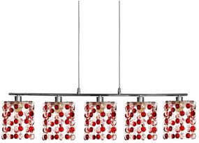Czerwona kryształowa lampa wisząca - D214 R2-N15