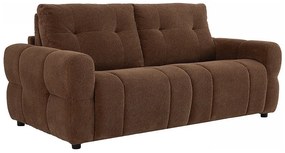 Kanapa  3-osobowa rozkładana z brązowej tkaniny szenilowej  ECORIA