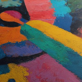 Obraz - Abstrakcyjny anioł z kwiatami (125x70 cm)