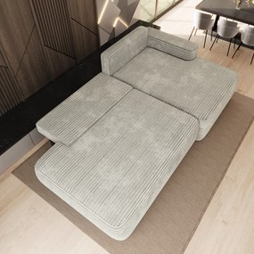 Masseno Narożnik AVINI z funkcją spania i pojemnikiem na pościel Narozniki L, Rozkładana sofa - Jasnoszary, TILIA 83