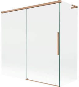 Mexen Rox L parawan nawannowy 2-skrzydłowy rozsuwany 160 + 80 x 150 cm, transparent, miedź szczotkowana - 8C9L-160-080-65-00
