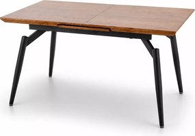 Nowoczesny rozkładany stół Cambridge 140-180 cm z blatem MDF w odcieniu dębu i metalowymi nogami