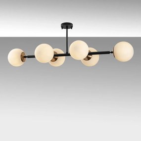 Czarno-biała lampa sufitowa ze szklanym kloszem 40x110 cm Fazli – Opviq lights