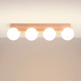 Plafon BULBO 4 naturalne drewno SOLLUX  LIGHTING
