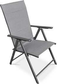 Autronic Krzesło ogrodowe, metal, tkanina, szary, AZC-S1 116 GREY