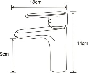 Mexen Alda bateria umywalkowa, złota - 746100-50