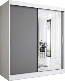 Szafa przesuwna biel + antracyt 180 cm H5-Z35