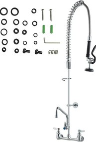 Bateria Kuchenna, SucceBuy Komercyjna Bateria Ścienna - Ze Spryskiwaczem do Płukania, 111.8 cm