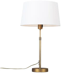 Lampa stołowa regulowana brąz klosz biały 35cm - Parte Nowoczesny Oswietlenie wewnetrzne
