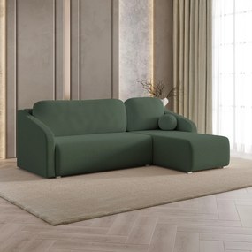 Masseno Narożnik MARELLO z funkcją spania i pojemnikiem na pościel Narozniki L, Rozkładana sofa - Zielony, QUELLE 37