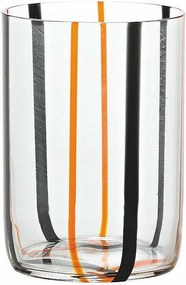 Kieliszek Zafferano Tirache z dwukolorowego czarno-pomarańczowego szkła borokrzemianowego, opakowanie 6 sztuk