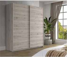 Szafa Dąb Popielaty Jasny Współczesna Sypialnia 2 Drzwi - L 170,3 cm ULOS