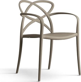 Zestaw 4 foteli z polipropylenu w kolorze ciepłej szarości - LONG ISLAND