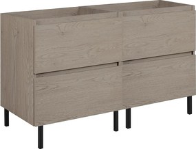 Meble łazienkowe 120 cm (2 x 60) + nóżki meblowe, Kolor: Dąb Ciemny, 120 x 80,7 x 46 cm