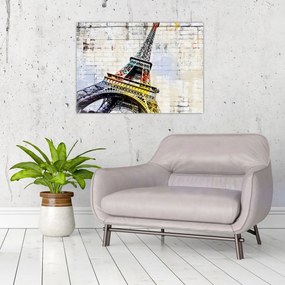 Obraz - Cyfrowa grafika wieży Eiffla (70x50 cm)