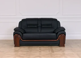 Skórzana kanapa 2-osobowa Palladio, wykonana ze skóry naturalnej, dostępne kolory brązowy, czarny, kremowy. Wygodna sofa do biura. Klasyczny stylowy design.