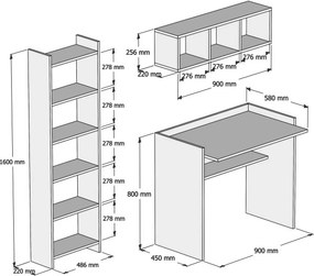 Biurko z regałem Matilda White