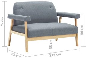 Jasnoszary zestaw wypoczynkowy do salonu - Uxis 4X