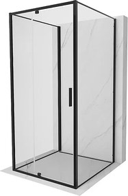 Mexen Exo-3S kabina prysznicowa 3-ścienna uchylna 100 x 100 cm, transparent, czarna - 819-100-100-70-00-3S