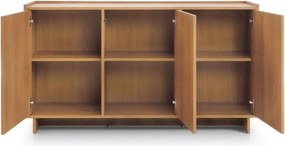 Komoda Vabres 147 cm dąb karmel 3 drzwi push to open nowoczesna skandynawska